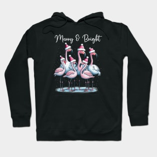 Merry And Bright Flamingos Hoodie